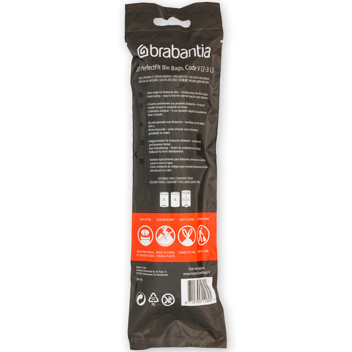 Brabantia Type V PerfectFit Afvalzak 3 Liter - 20 zakken