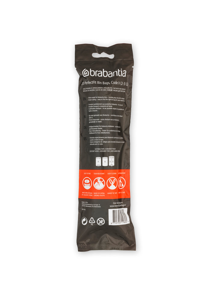 Brabantia Type V PerfectFit Afvalzak 3 Liter - 20 zakken