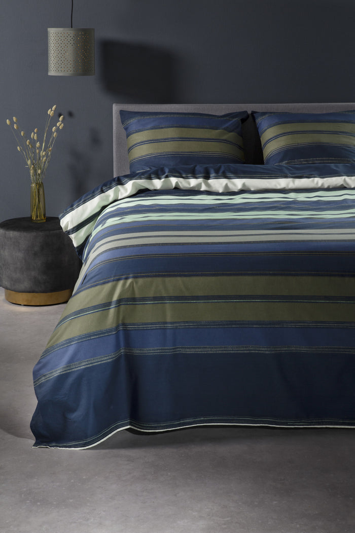 Ten Cate Katoenen Dekbedovertrek - 140x200|220 - Donell Blauw|Groen