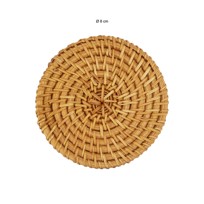 QUVIO Glasonderzetters - set van 4 - Rotan