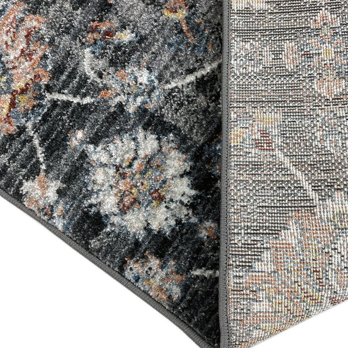 Flycarpets Lorenzo Antraciet Vloerkleed Gebloemd