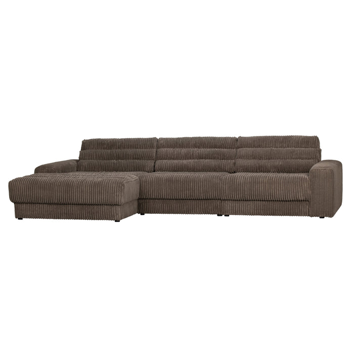 WOOOD Date Chaise Longue Links - Grove Ribstof - Mud - 78x316x162