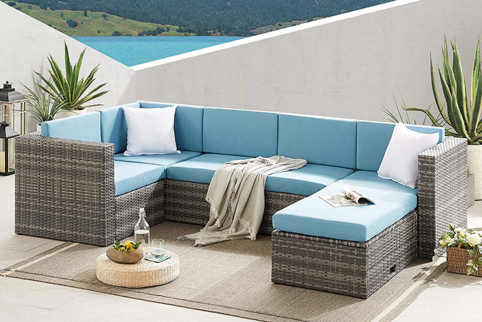 Feel Furniture - Wicker Corner loungeset - Verona - Blauw