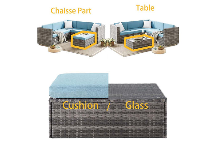 Feel Furniture - Wicker Corner loungeset - Verona - Blauw
