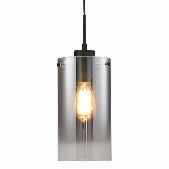 Freelight Hanglamp Ventotto Zwart & Smoke Glas 4 Lichts