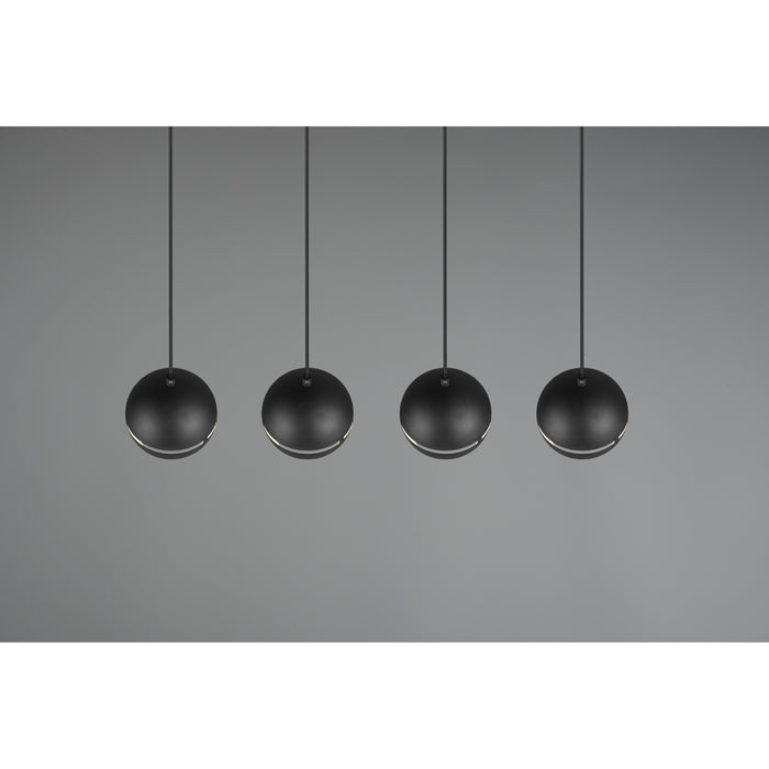 Trio Leuchten Fletcher Hanglamp 4x E14 Mat Zwart