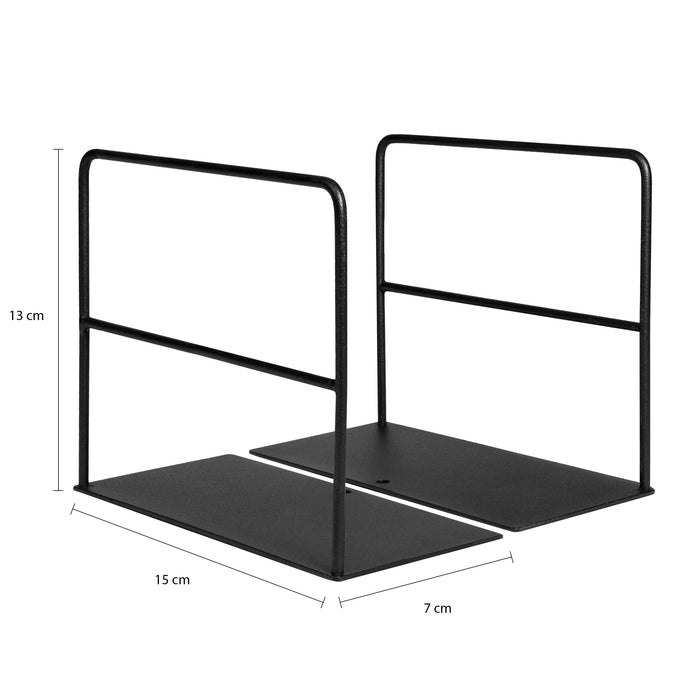 QUVIO Boekenstandaard metaal 1 paar - Zwart