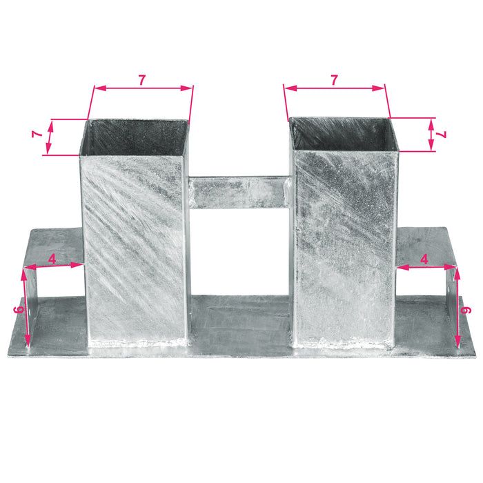 tectake® Houtstapelrekken thermisch verzinkt 2-delig