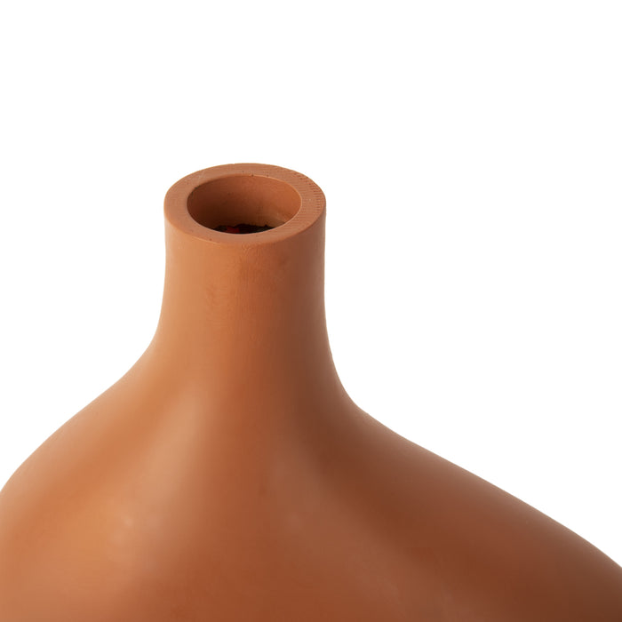 present time - Vase Organic Curves large polyresin burned orange