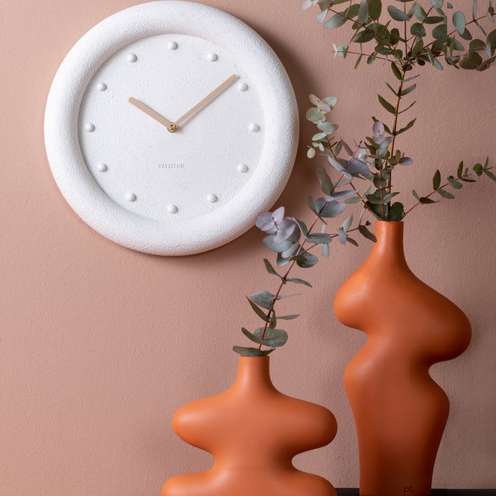 present time - Vase Organic Curves large polyresin burned orange