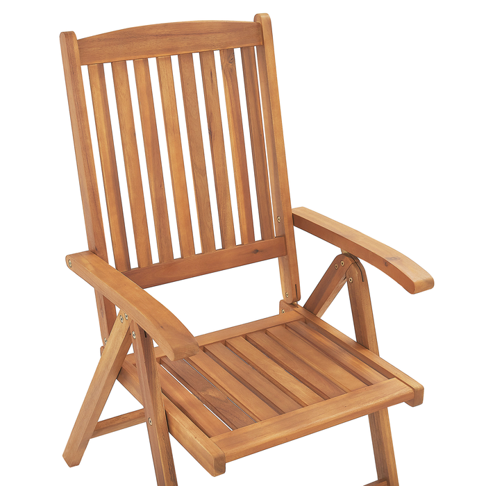 Beliani - JAVA - Bistroset voor 2 - Rood - Acaciahout