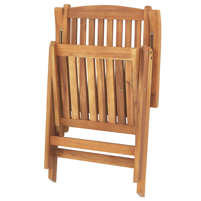Beliani - JAVA - Bistroset voor 2 - Rood - Acaciahout