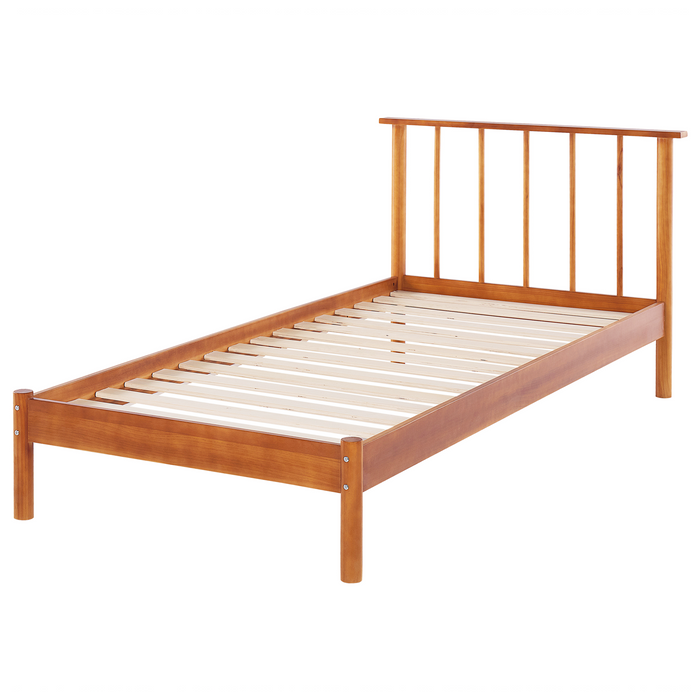 Beliani-BARRET-Eenpersoonsbed-Lichte houtkleur-90 x 200 cm-Dennenhout