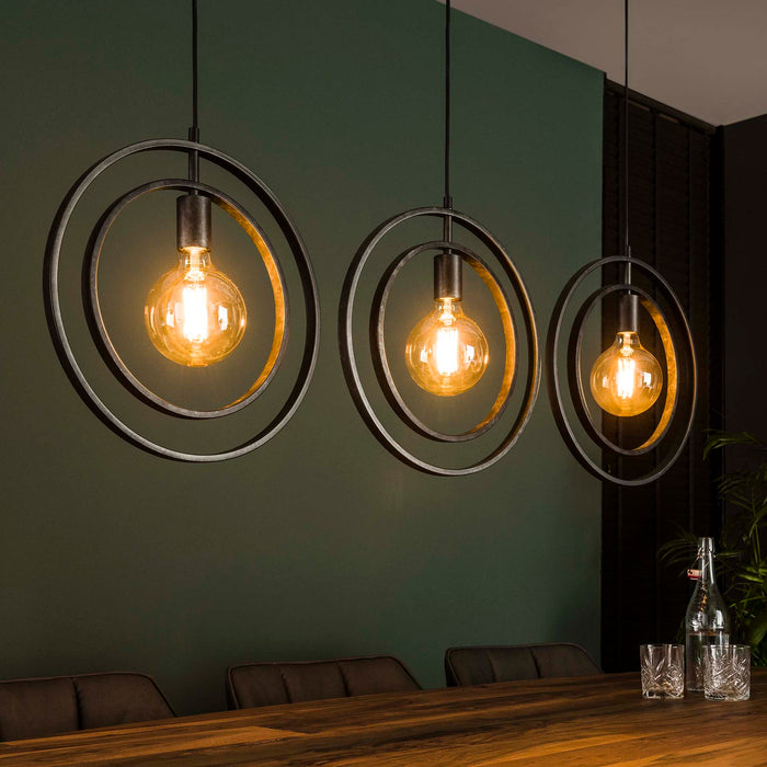 Hoyz - Industriele Hanglamp - 3 Lampen - Turn Around - Zwart