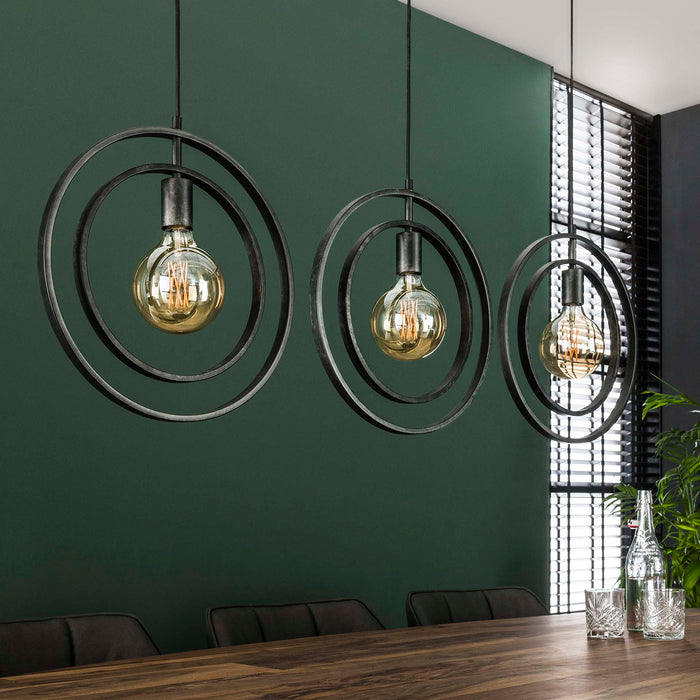 Hoyz - Industriele Hanglamp - 3 Lampen - Turn Around - Zwart
