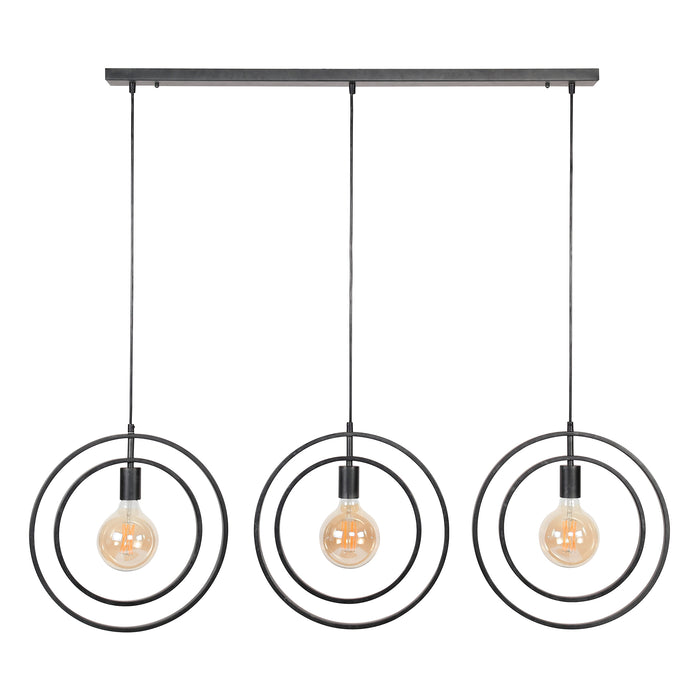 Hoyz - Industriele Hanglamp - 3 Lampen - Turn Around - Zwart