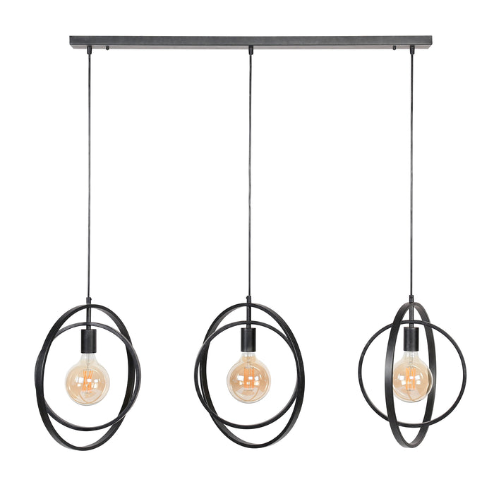Hoyz - Industriele Hanglamp - 3 Lampen - Turn Around - Zwart