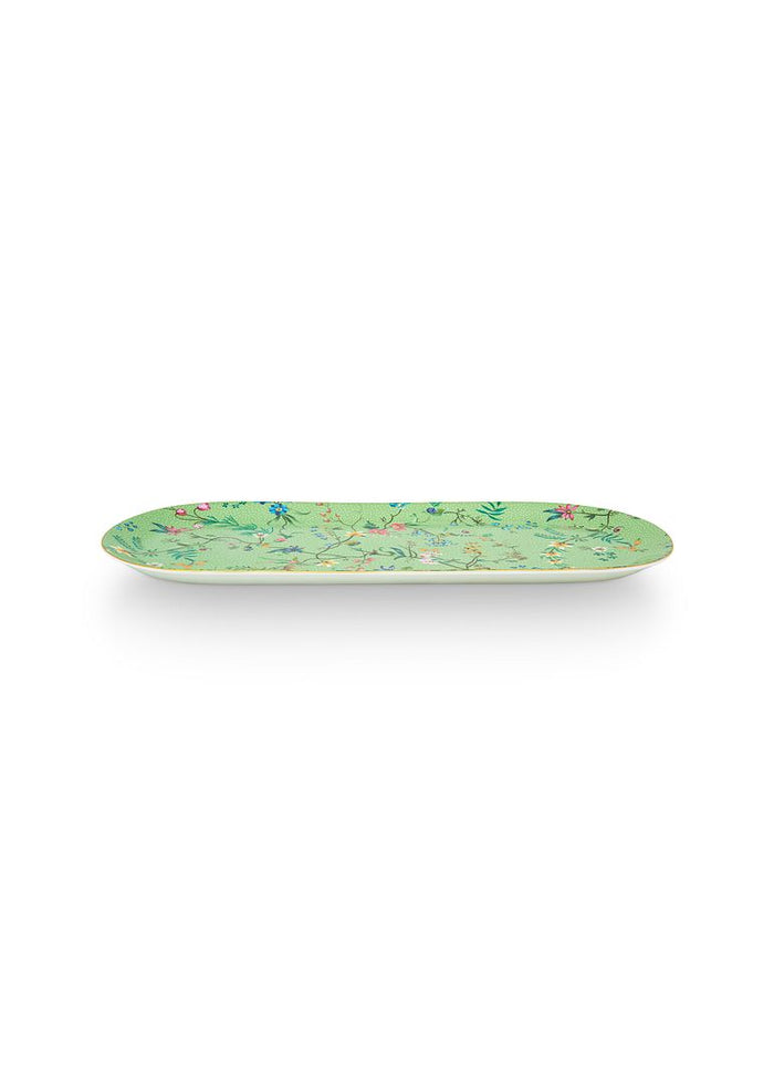 Pip Studio Taartpateau - Groen - Jolie Flower - 33.3x15.5cm