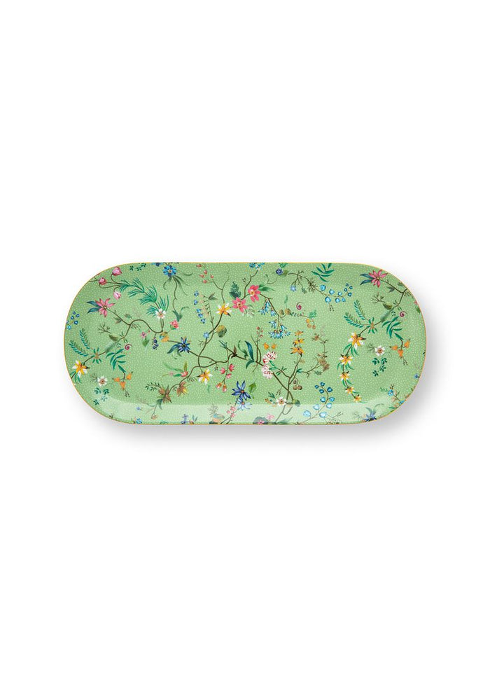 Pip Studio Taartpateau - Groen - Jolie Flower - 33.3x15.5cm
