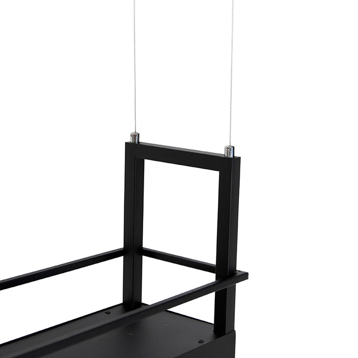 QAZQA Industriële hanglamp zwart met rek 4-lichts GU10 - Cage Rack