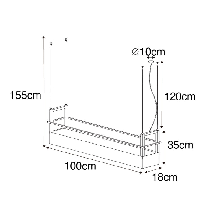 QAZQA Industriële hanglamp zwart met rek 4-lichts GU10 - Cage Rack