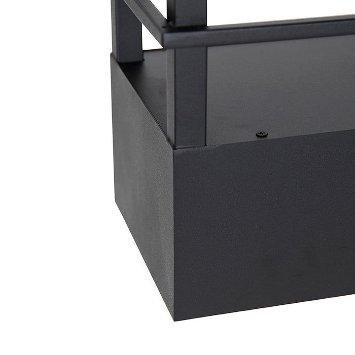 QAZQA Industriële hanglamp zwart met rek 4-lichts GU10 - Cage Rack