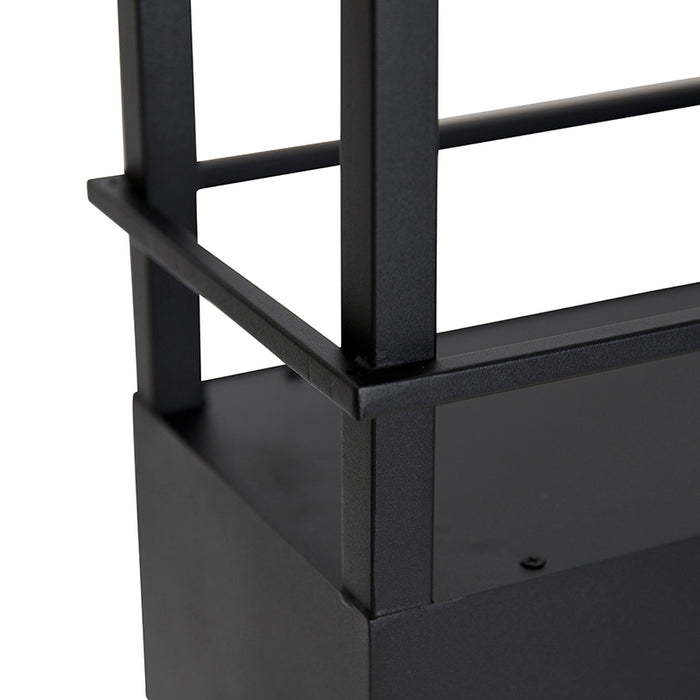QAZQA Industriële hanglamp zwart met rek 4-lichts GU10 - Cage Rack