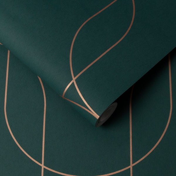 Graham & Brown - Vliesbehang - Palais Green & Copper - 10mx53cm