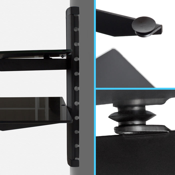 tectake® Muurbeugel voor DVD Speler, met 2 glasplaten