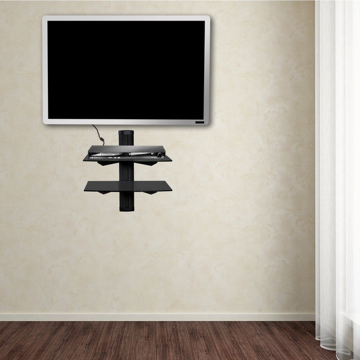 tectake® Muurbeugel voor DVD Speler, met 2 glasplaten