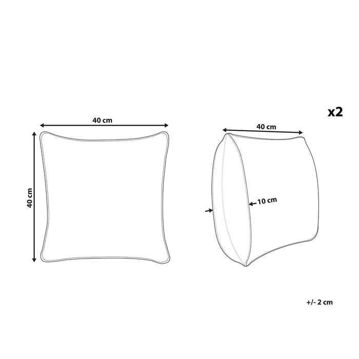 Beliani-ASTAKOS -Tuinkussen set van 2-Geel-40 x 40 cm-Polyester