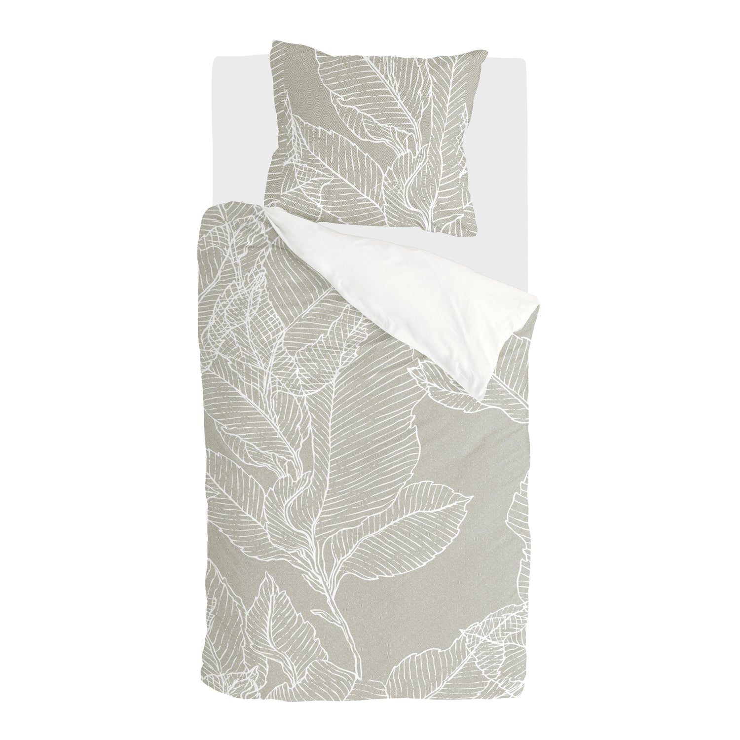 Walra Leaves & Trees Dekbedovertrek 140 x 220/240 cm - Olijfgroen
