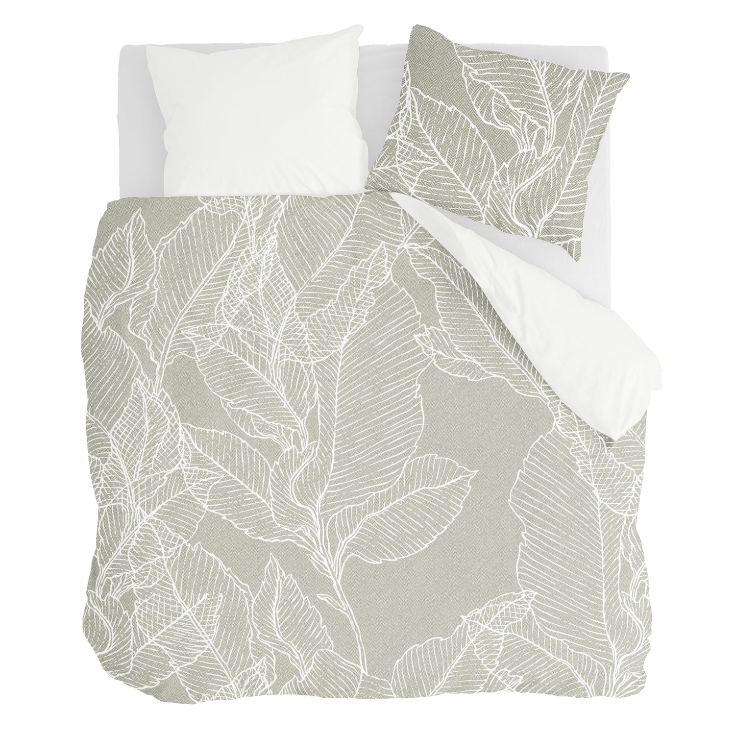 Walra Leaves & Trees Dekbedovertrek 200 x 220/240 cm - Olijfgroen