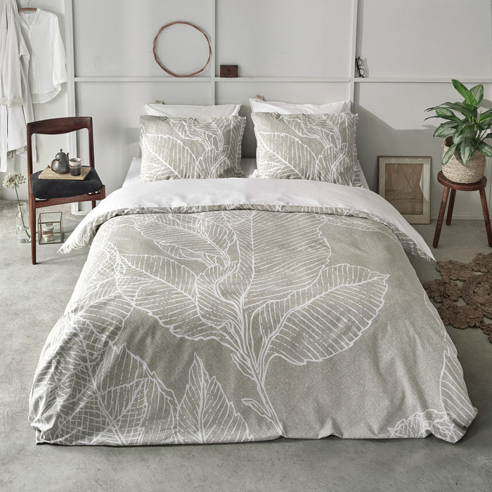 Walra Leaves & Trees Dekbedovertrek 200 x 220/240 cm - Olijfgroen