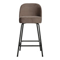 WOOOD Vogue Barkruk H 89 cm - Fluweel - Nougat