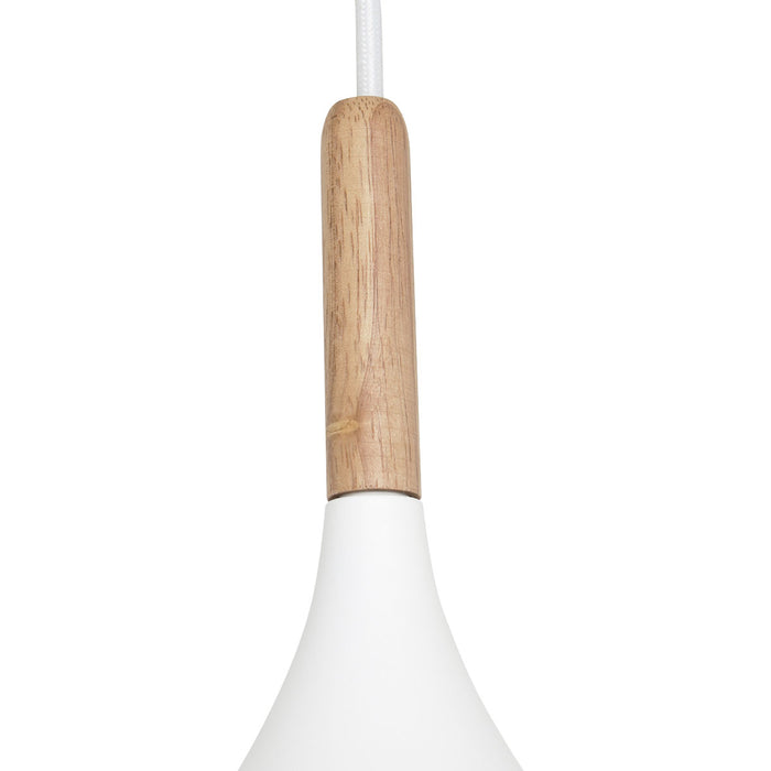 Mexlite - hanglamp - Bjorr - wit - hout metaal - Ø 33cm - E27 - 7730W