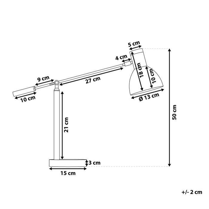 Beliani - PECKOS - Bureaulamp - Wit - Metaal