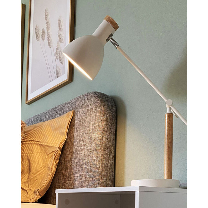Beliani - PECKOS - Bureaulamp - Wit - Metaal