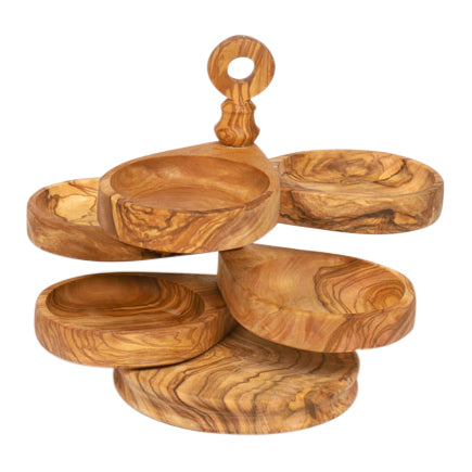 Bowls and Dishes Pure Olive Wood Etagère 5-delig