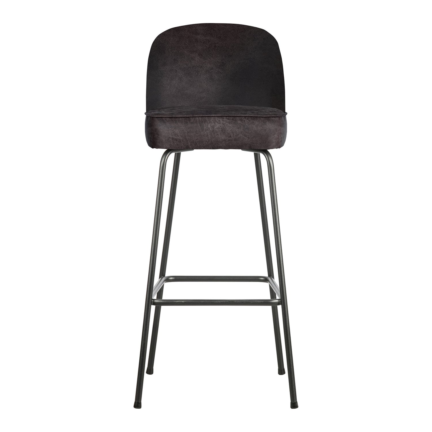 WOOOD Vogue Barkruk H 103 cm - Ecoleer - Zwart