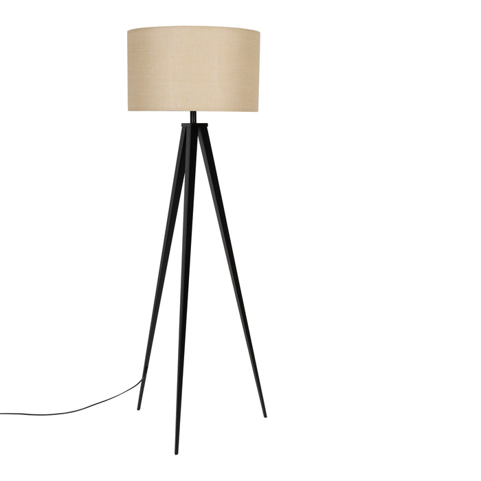 Zuiver Tripod Vloerlamp - Zwart / Beige