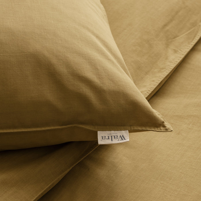 Walra Vintage Cotton Dekbedovertrek 200 x 220/240 cm - Honing mosterd