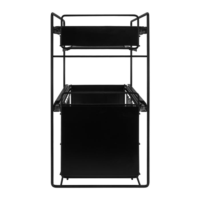 QUVIO Kruidenrek metaal met 2 lades - Zwart