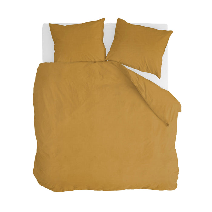 Walra Vintage Cotton Dekbedovertrek 240 x 220/240 cm - Honing mosterd
