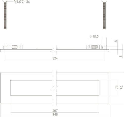 Intersteel Brievenbus met veer messing ongelakt