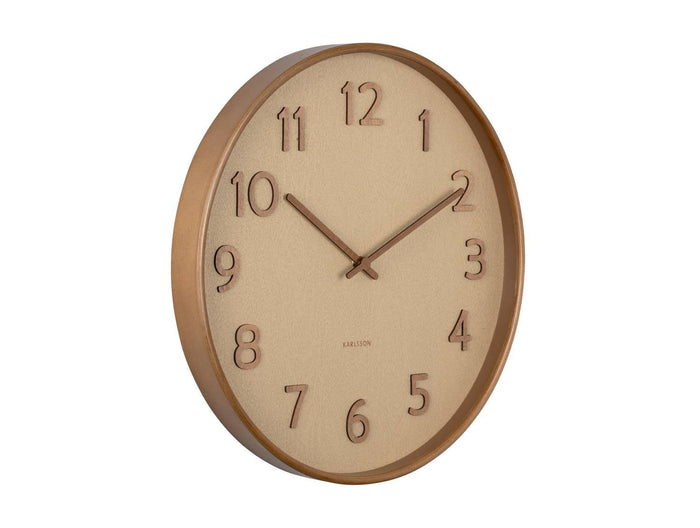 Karlsson - Wall clock Pure wood grain large sand brown