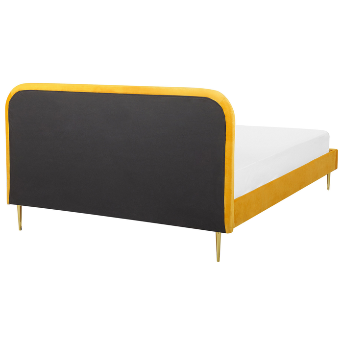 Beliani - FLAYAT - Tweepersoonsbed - Geel - 180 x 200 cm - Fluweel