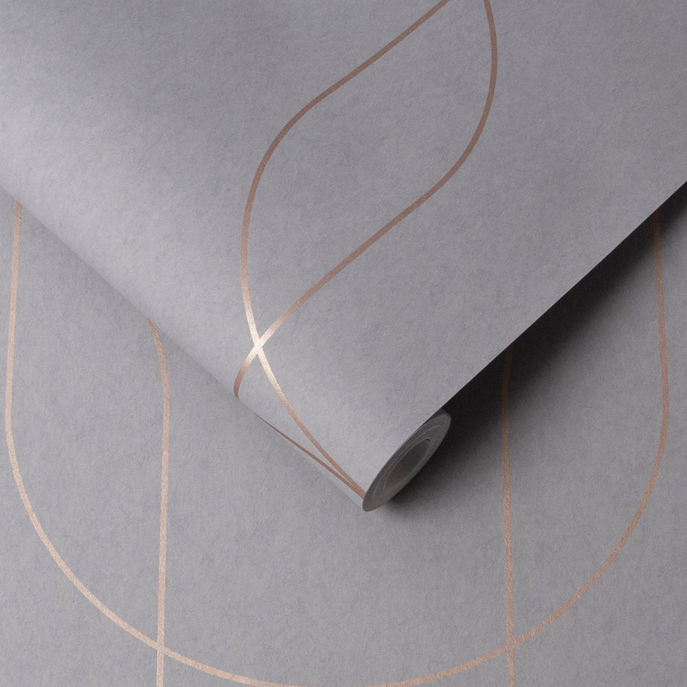 Graham & Brown - Vliesbehang - Palais Grey & Rose Gold - 10mx53cm