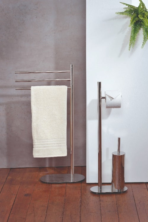 Lucido Toiletborstel en toiletrol set - Zilver - Kela