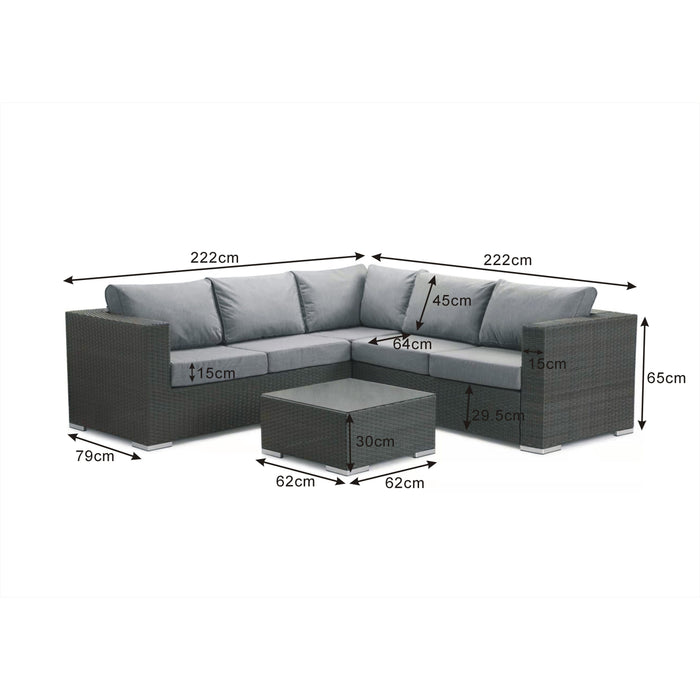 Feel Home - Alu Wicker Corner loungeset - Messina II